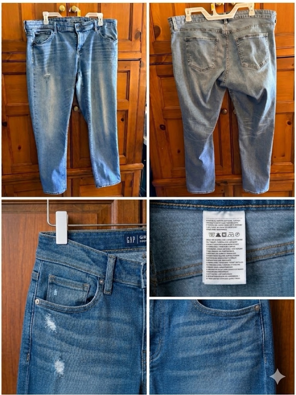 GAP Women's Light Blue Washed Distressed Jeans